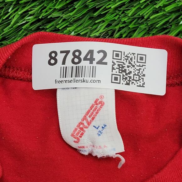 Vintage 80s Keen Vette Z06 Shirt M/L 20x27 Red Car Enthusiast - Picture 5 of 14